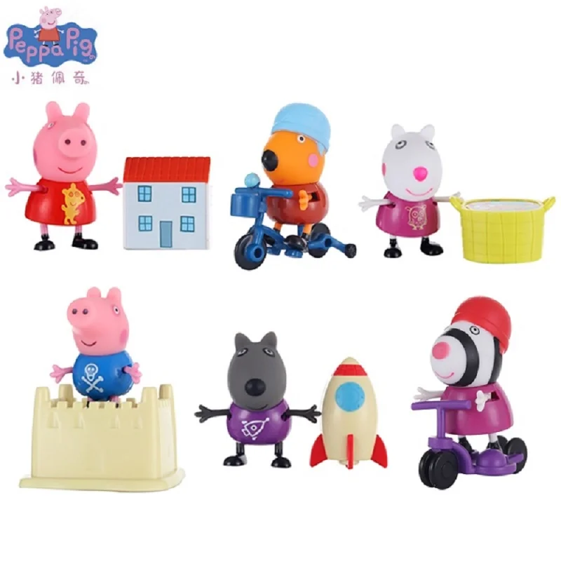 

Genuine Peppa Pig Family figures toys Child gifts kids play game toy set Christmas Gift Toy 12 Styles Pap Pick