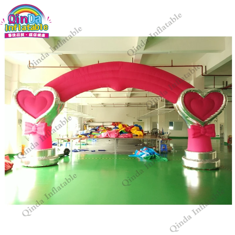 Cheap 6m span princess pink inflatable arch tent ,free blower