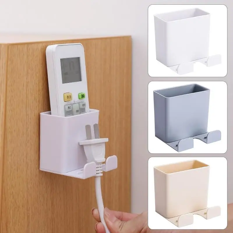 

Hot Wall Mounted Organizer Storage Box Remote Control Air Conditioner Storage Case Mobile Phone Plug Holder Stand Container