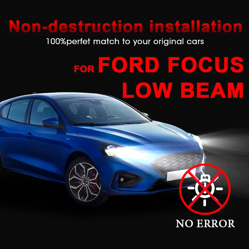 CARLitek h7 led anti erreur оригинальный адаптер для ford focus ближнего света 12000LM 12V 6000K turbo Led