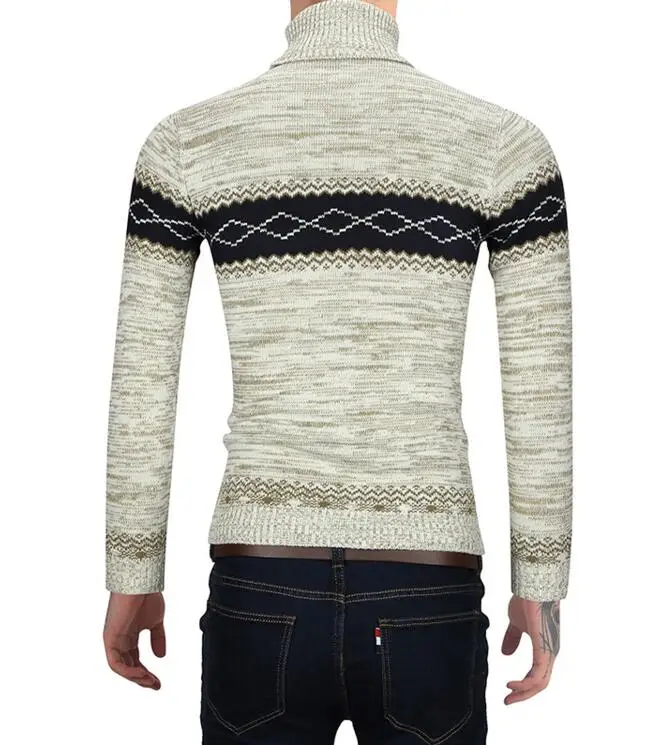 Новая мода весна Smart свитер для повседневной носки водолазка геометрические Slim Fit Вязание Для мужчин Свитеры для женщин пуловер XX Лоскутная