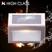 5F Good Quality Stainless Steel Outdoor Rainproof LED Garden Solar Light Wall Lamp Solar Step Light