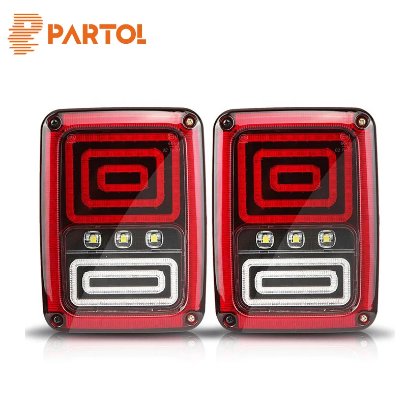 

Partol Car LED Running Brake Reverse Backup Rear Tail Light Assembly For Jeep Wrangler Jk 2007 2008 2009 2010 2011 2012-2016