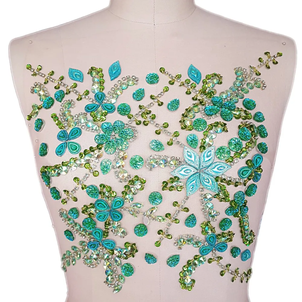 Sewing Sew On Rhinestones Applique Crystals Trim Patches Wedding
