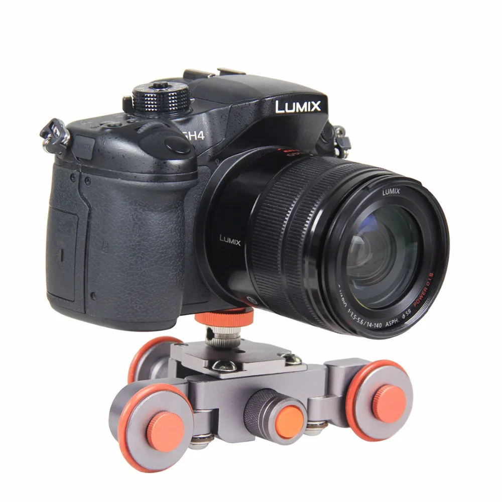 Универсальный гибкий мини электрическая тележка для видеосъемки 3-х колесный шкив автомобиля глайдтрек с коротким и широким подолом Долли для цифровой зеркальной камеры Canon Nikon sony DSLR Камера