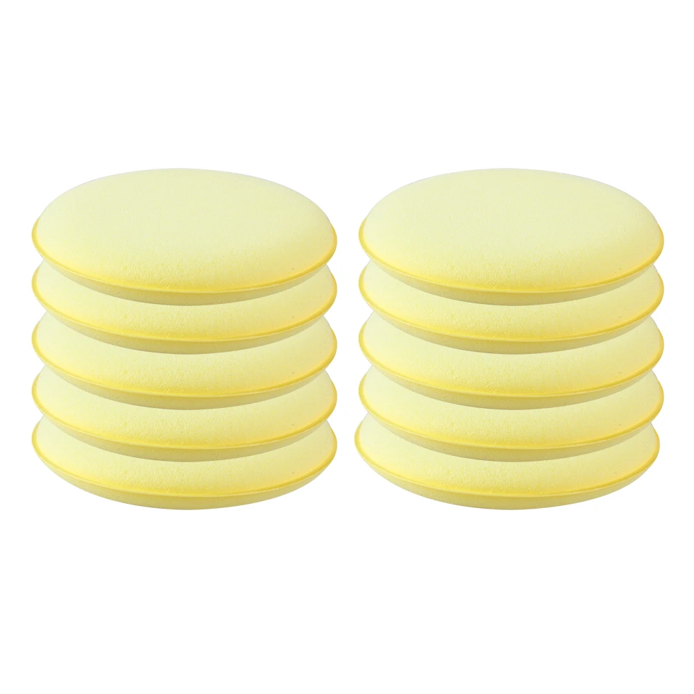 Buy 10pcs 5 Inch Yellow Soft Round Car Cleaning
