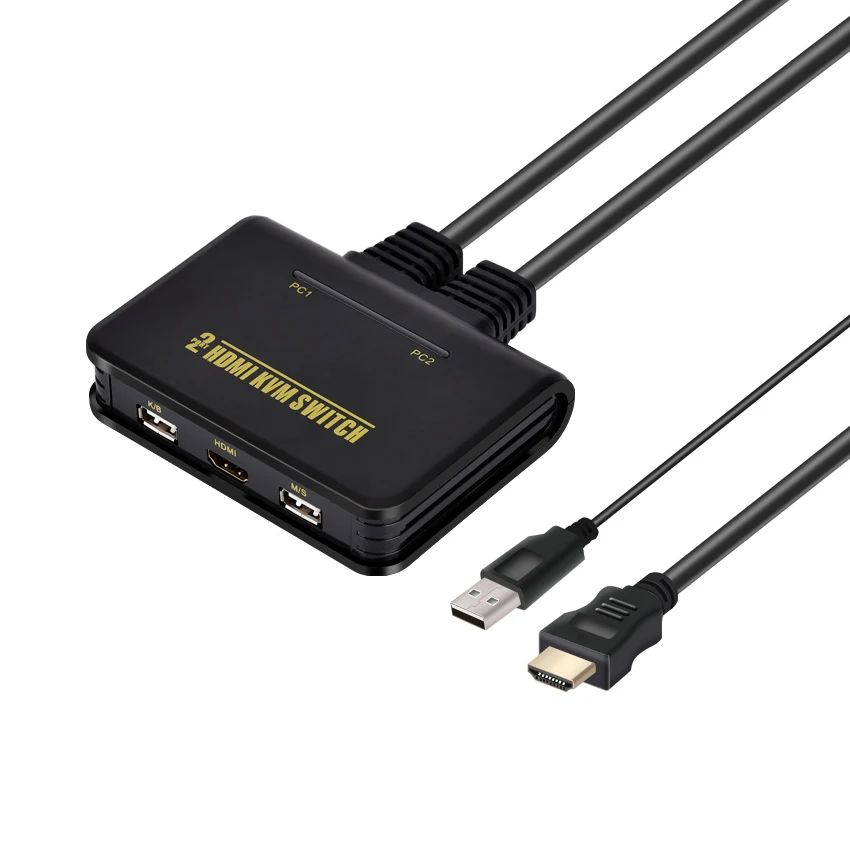 Charmvision HK21 2 порта PC hosts USB HDMI 4K KVM Switcher встроенный 1 5 м HD удлинитель Кнопка Hotkey
