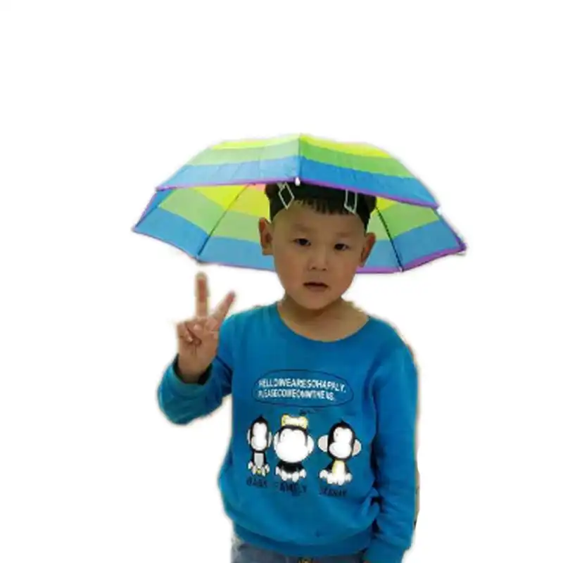 rainbow umbrella hat