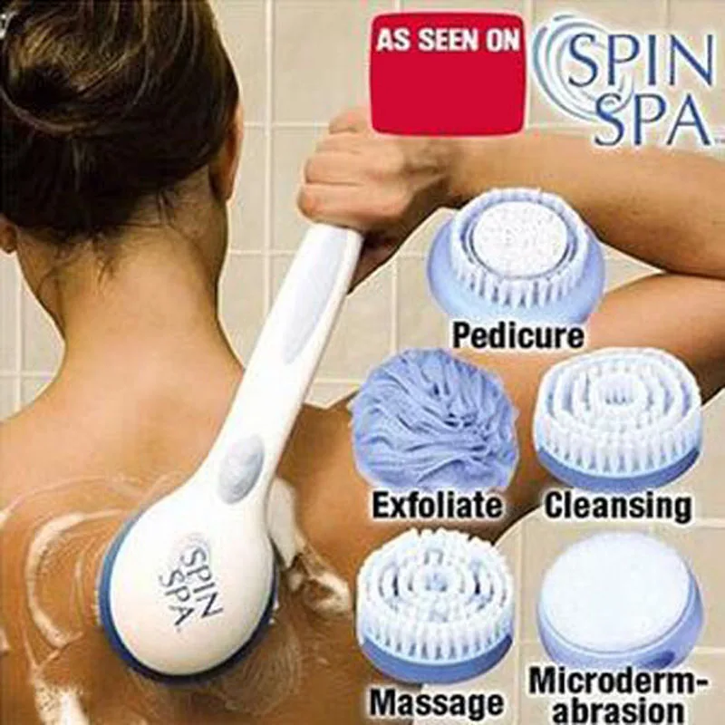 Bath Spin SPA Massage Electric Shower Brush 5 in 1 Cleaning System Long