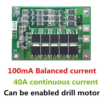 

3S 40A Lithium Li-ion Battery Charger Protection PCB BMS Board With Balance For Drill Motor 11.1V 12.6V Lipo Cell Module