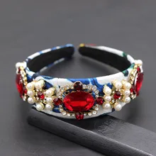 Головной убор со стразами в стиле барокко с мелкими частицами жемчугом и геометрией, модные роскошные цветные стразы на голову 885