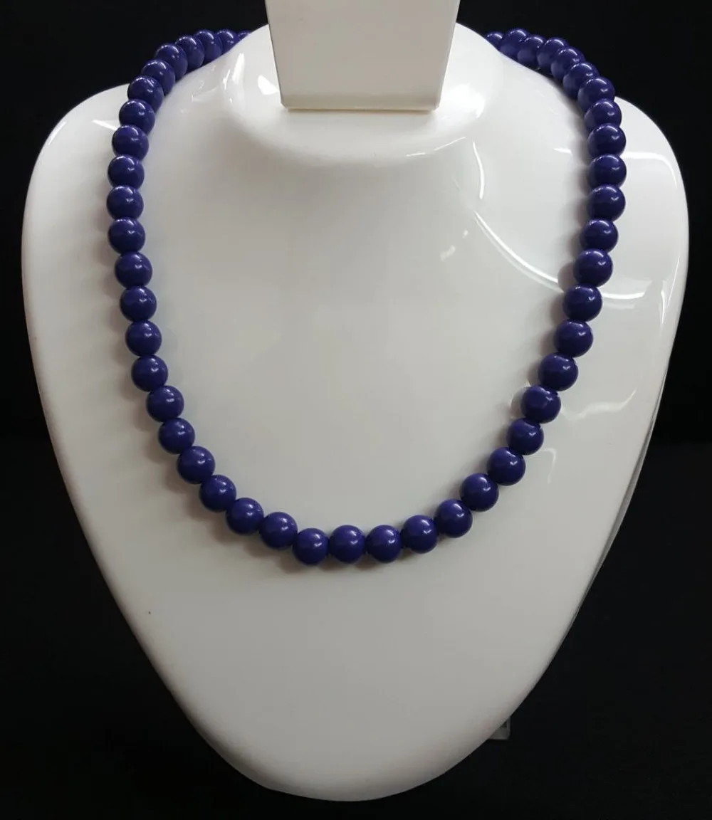 

charming AAA 10-11 mm natural south black blue pearl necklace 18"