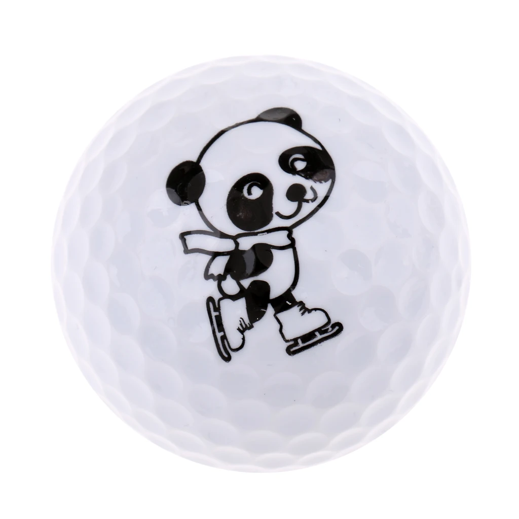 Golf Driving Range Practice Ball Cute Panda Printed Golf Ball Elastic Lightweight Flexible Golf Accessories Ball