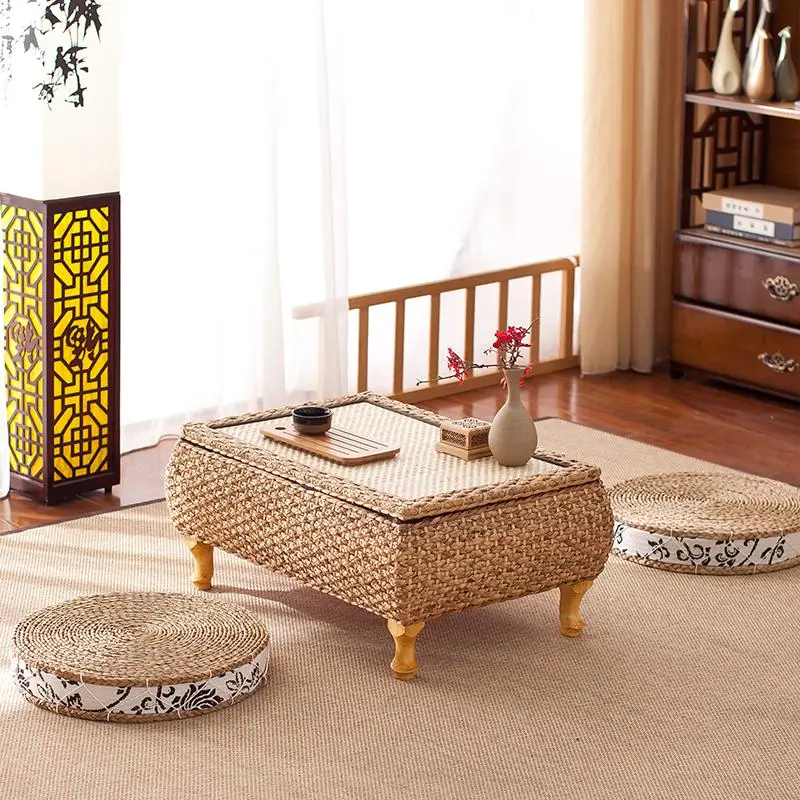 Us 87 54 Rattan Anese Style Bay Window Table And Stool 3 Sets Of Combination Garden Tea Low Balcony Straw Coffee In Us 87 54 Rattan Anese Style Bay Window Table And Stool 3 Sets Of Combination Garden Tea Low Balcony Straw Coffee In