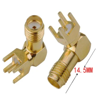 

100pcs Right Angle SMA Female Jack 90' PCB Board Panel Mount RF Coaxial Adapter Connector