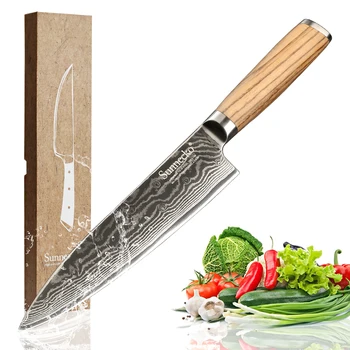 

Sunnecko 8" Chef's Knife 73 Layers Damascus Steel Kitchen Knives Japanese VG10 Sharp Blade Chef Meat Cutter Original Wood Handle
