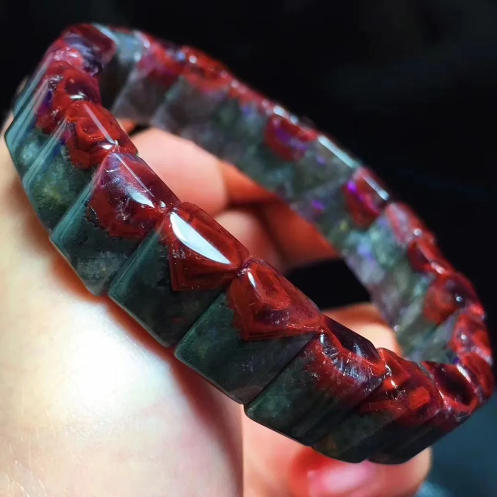

Natural Top Auralite 23 Canada Crystal Bracelet Women Stretch 12x8mm Rectangle Beads Healing Reiki Stone Bracelet AAAAA