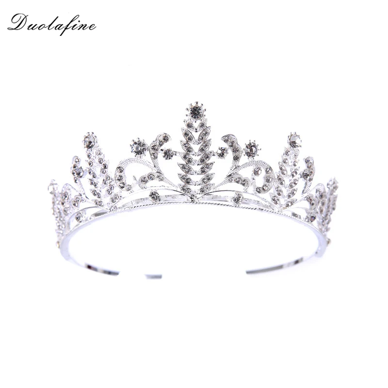 Винтаж серебряное покрытие Украшенные стразами тиара queen свадебный венец для