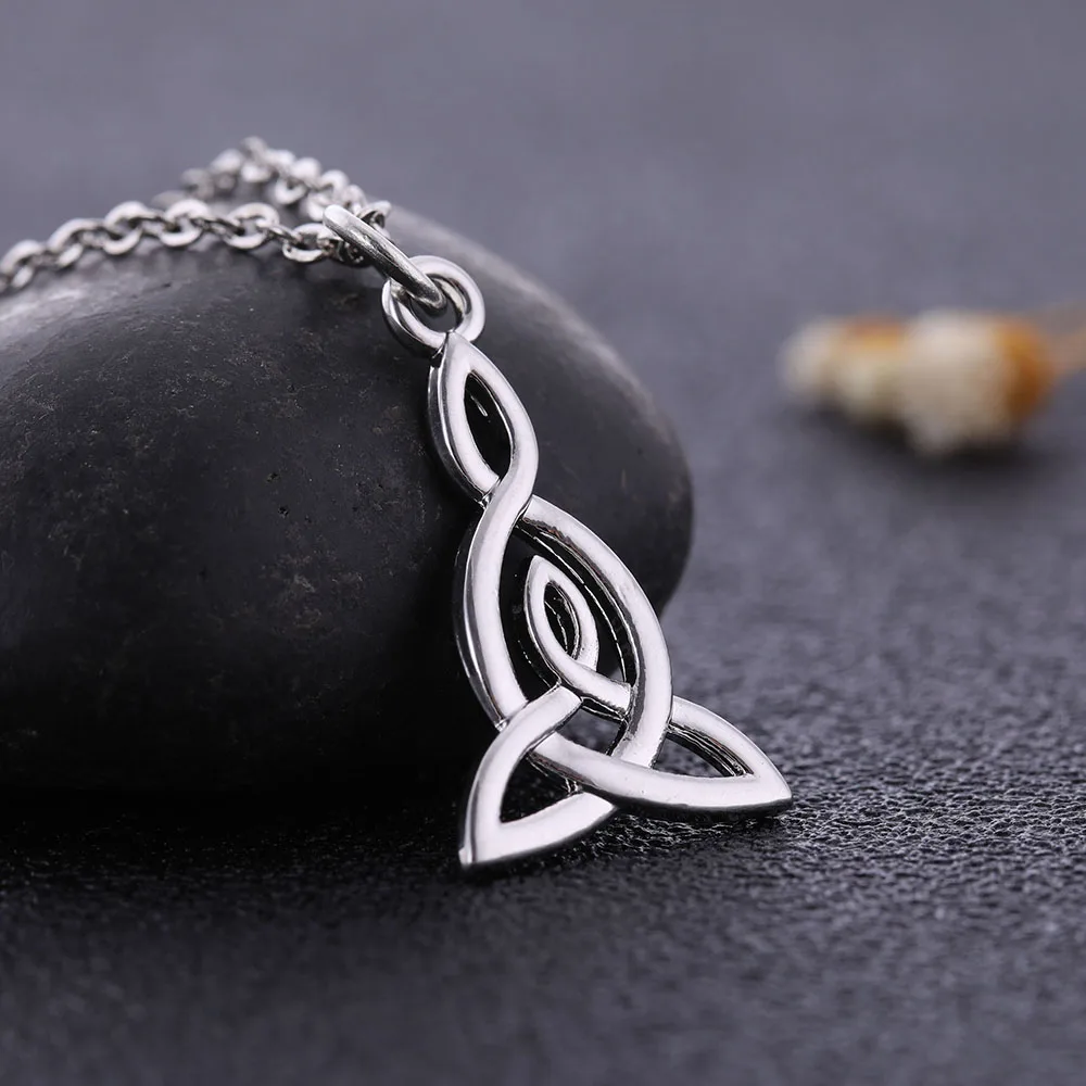 LIKGREAT Triquetra троица висячие серьги ирландский кельтик узел ожерелье серебряный
