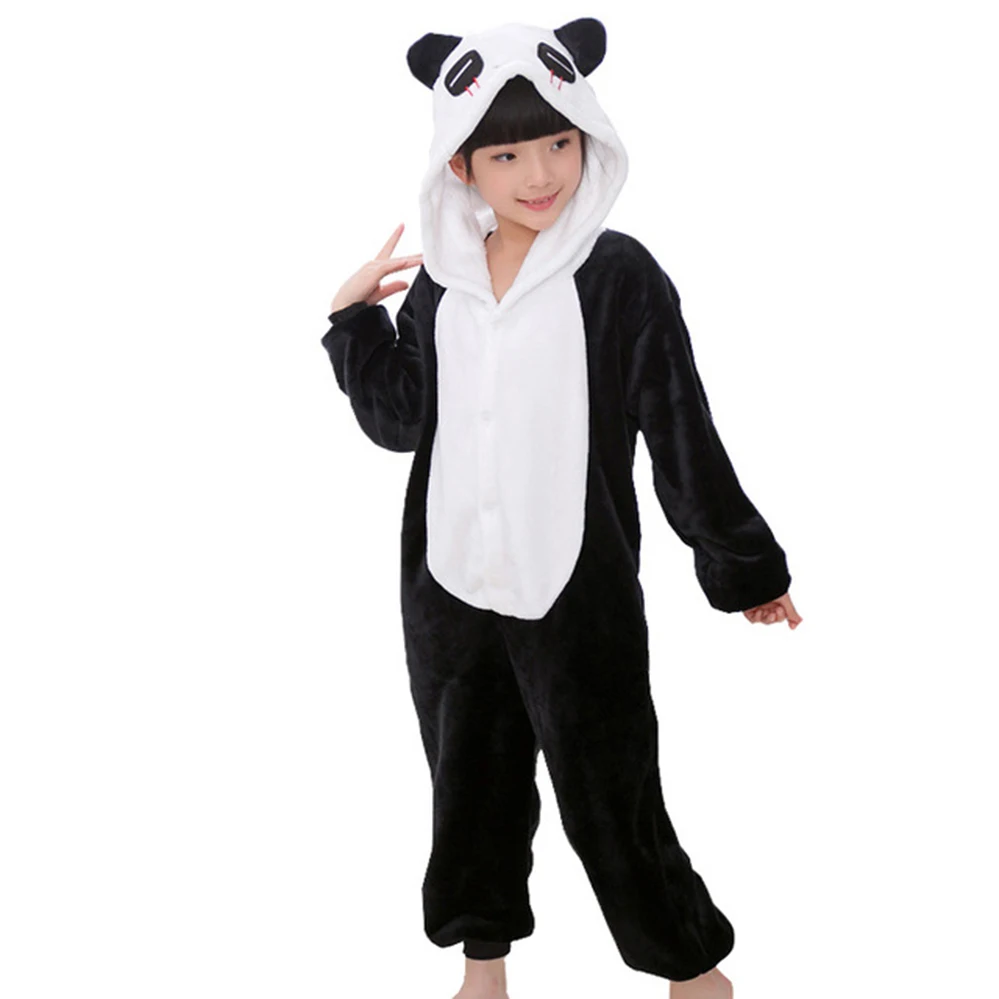 

2018 kids Boys Girls Pajamas Autumn Winter Animal Panda Pajamas Children Onesie Sleepwear cosplay pyjamas 5 7 9 11 6 8 Years