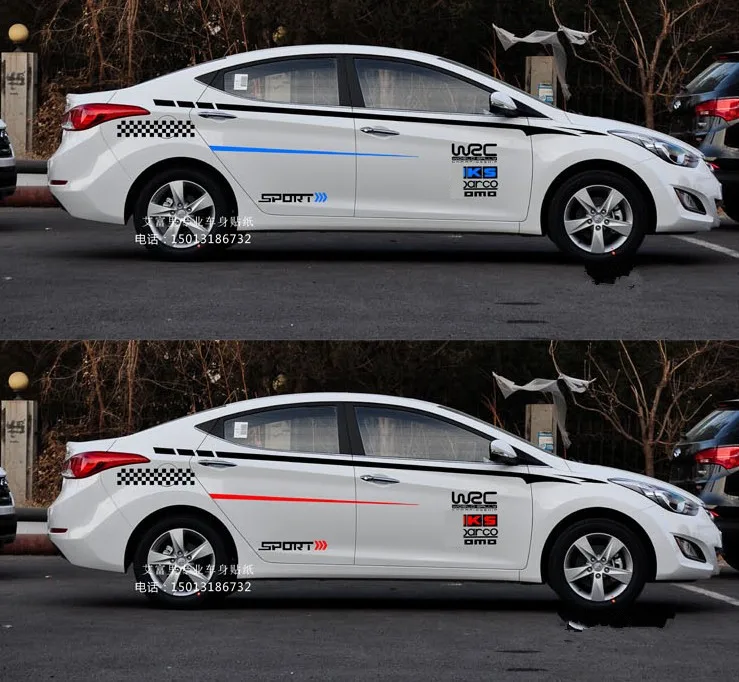 Наклейка на талию для Hyundai Sonata 8 Avante декоративная Светоотражающая наклейка в