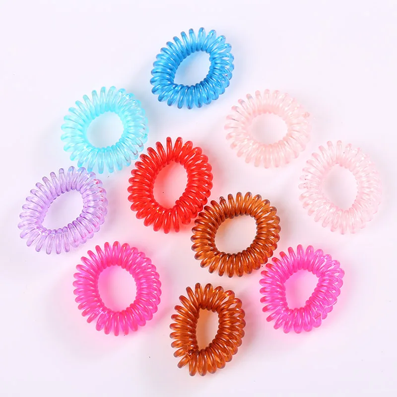 

Candy colored telephone line hair ring Hair Accessories hair rope spring rubber band mix 10pcs/lot Cord Ponytail Holder Headband