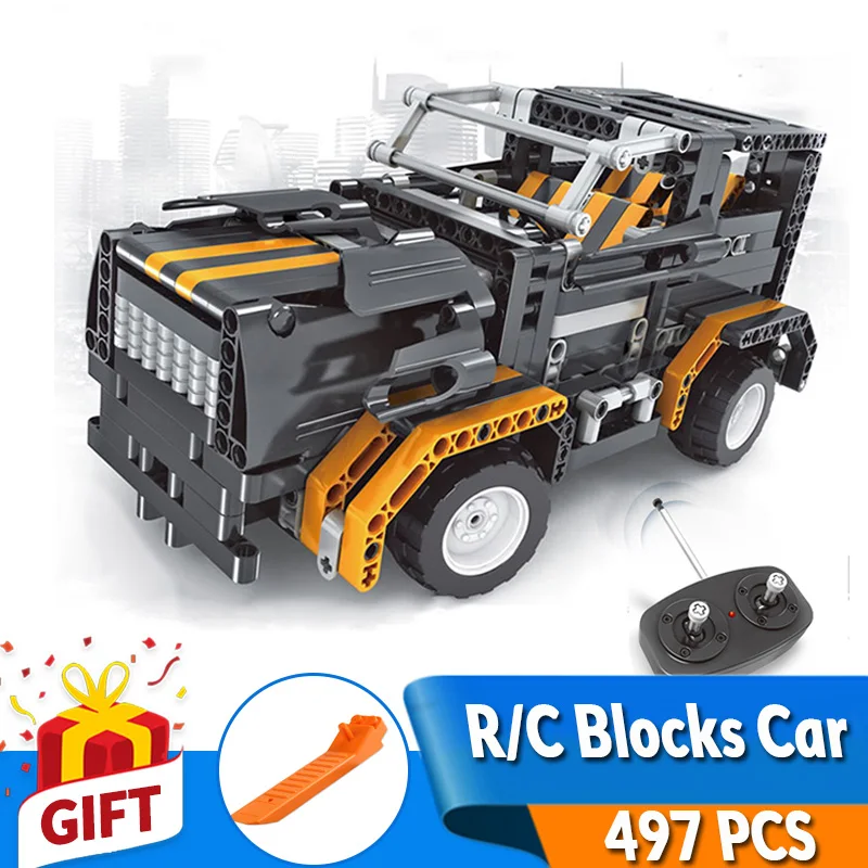 7 Color 2in1 Transform A/B Model Car Technic DIY RC Car Build Stacking Blocks Bricks kit with battery ducation Toys Gift for Kid