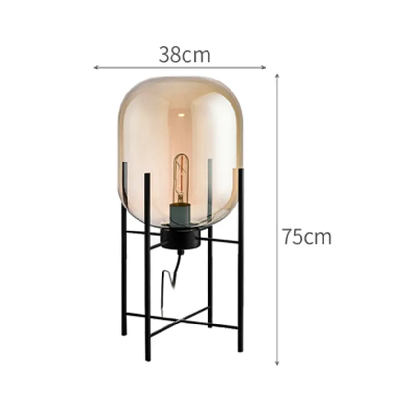 Современный Стеклянный светодиодный напольный светильник, стоячий светильник s для гостиной, спальни, торшеры для кухни, спальни, столовой, светильник Lamparas - Цвет абажура: M Cognac color