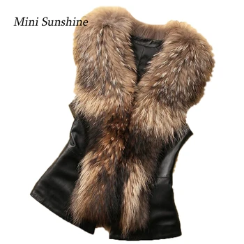 

New Autumn Women Brown Plus Size Faux Fur Vest Winter Slim Fit Long Faux fur Coat Women Gilet Rabbit Fur Long Coat z30