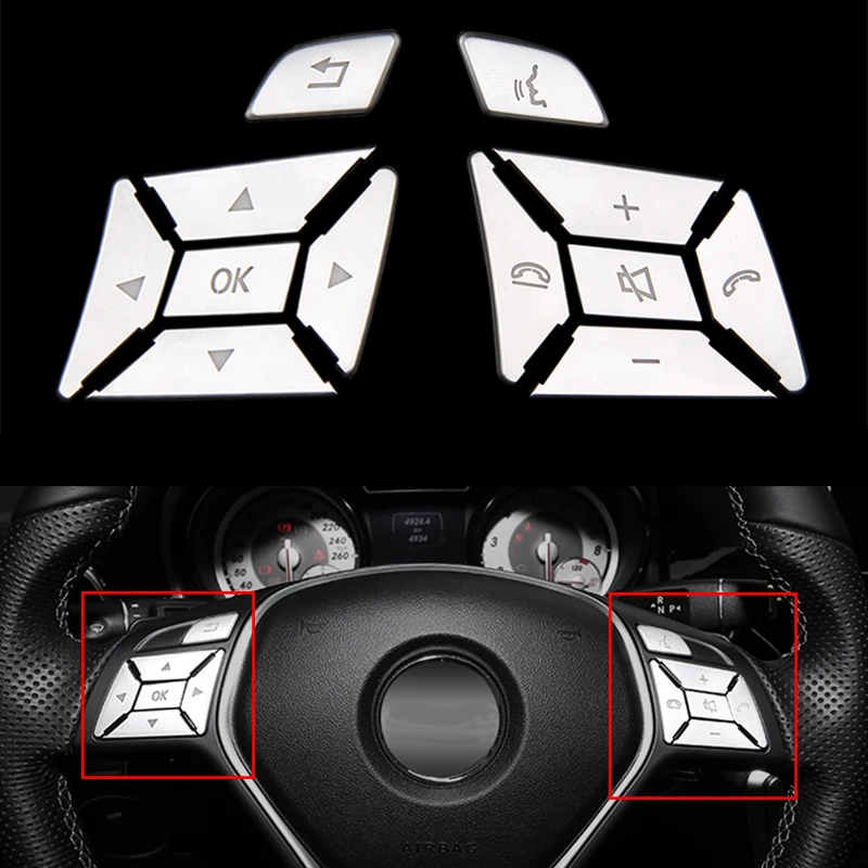 Us 88 68 12pcs Steering Wheel Button Cover Trim For Mercedes Benz Gl Class 13 15 Ml Class 12 15 Glk Class 13 15 Sl Class 13 16 In Interior