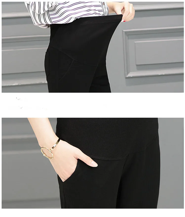 Офисный женский формальный Рабочий Брюки для грудного вскармливания осень весна мода беременность OL прямые брюки для беременных женщин черный C392