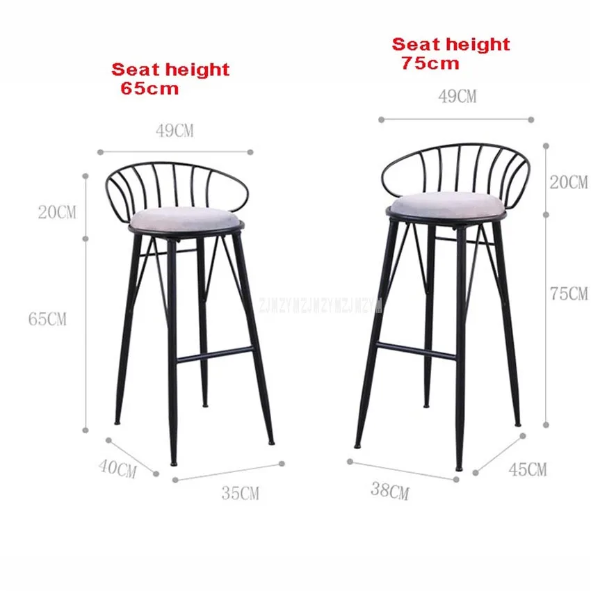 Creatove современный декоративный Железный арт барный стул металлический мягкий Досуг кофейный счетчик стул 4 ноги высокий стул мягкая