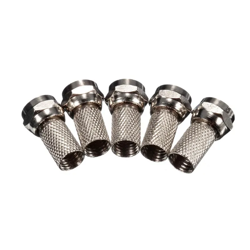 

5Pcs Aluminium Alloy F Plug Connector RG6 Satellite Sky Virgin TV Aerial Cable Screw Twist Coax