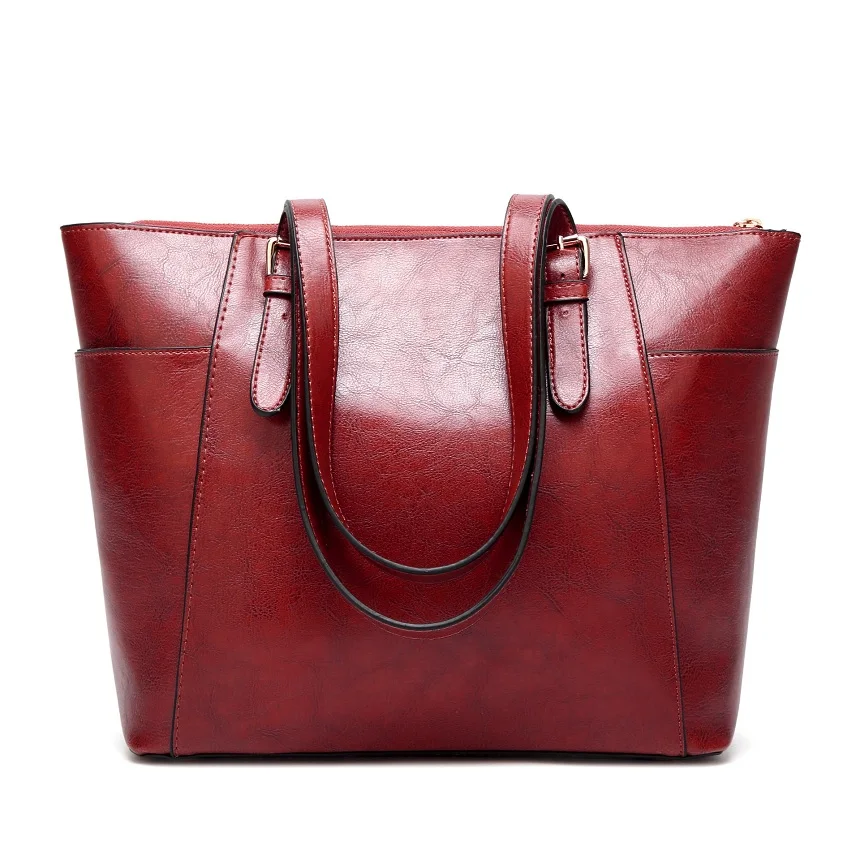 Кожаные вместительные сумки, роскошные сумки, женские сумки, дизайнерские сумки, высокое качество, сумки через плечо для женщин, сумка на плечо, сумка для основной сумки N412 - Цвет: Красный