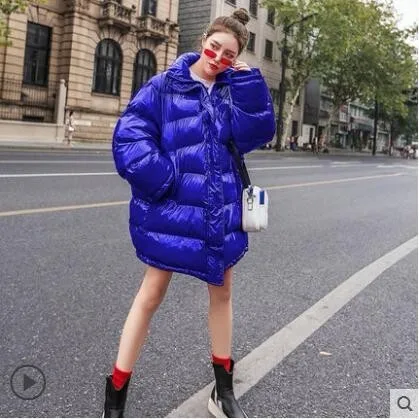 KULAZOPPER женские пуховики высокого класса Зимние новые свободные длинные утепленные женские пальто LZ024 - Цвет: Blue