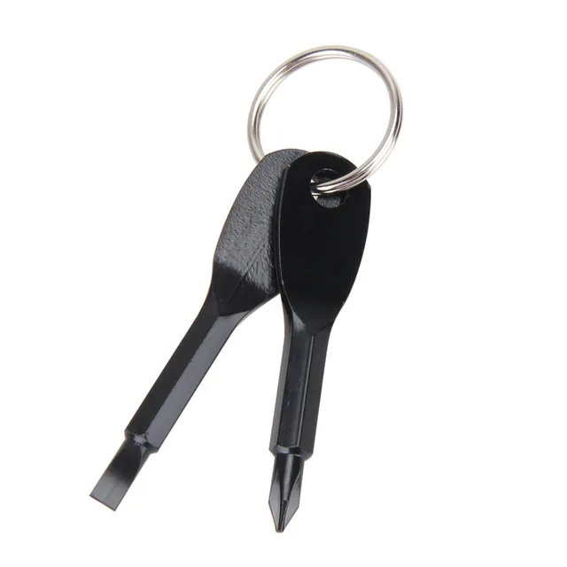 Portable Screwdriver Set Tool with Key Ring Outdoor Multifunctional Pocket Mini Tool Screwdriver with Key Stainless Keychain