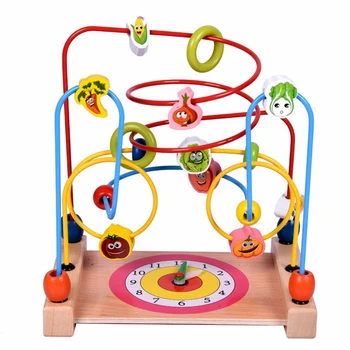 

Kids puzzle Learning Early Education multicolor Wooden Multi-function Box Around Bead Maze Toys Set For Kids Children gifts