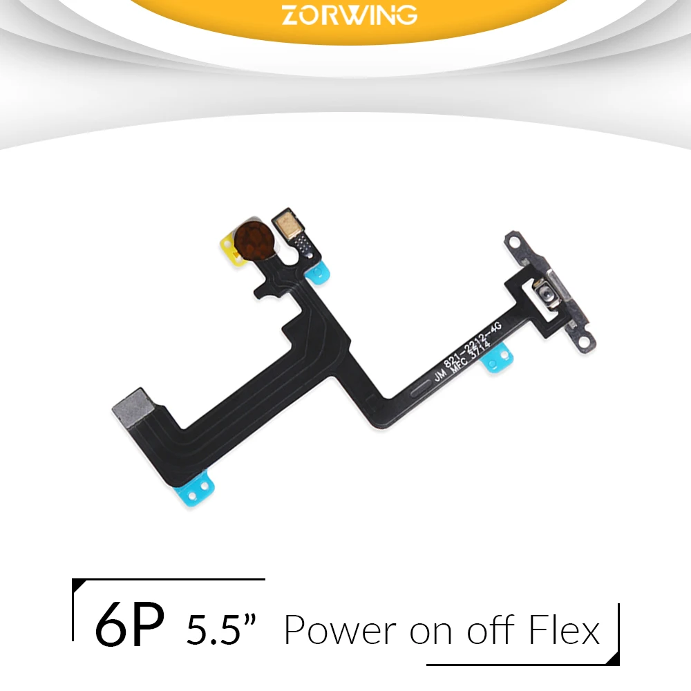 

50pcs/lot Power Flex Cable With Metal Bracket for iPhone 6 plus Switch ON OFF Mic Flex Cable with Brackets