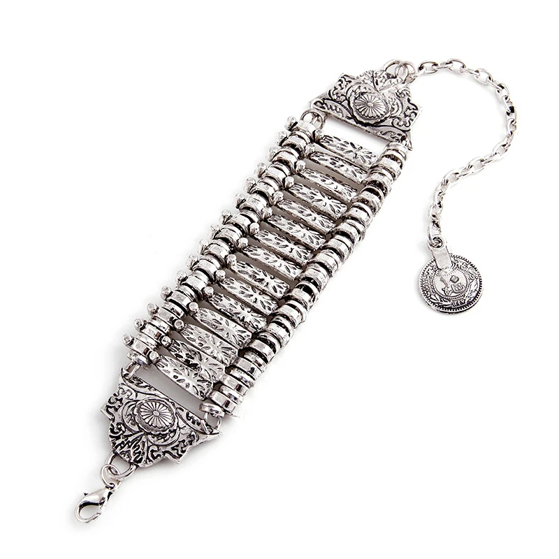 2017 Lady Charms Vintage Silver Coin Bracelet 17 28cm Statement 2017 Lady Charms Vintage Silver Coin Bracelet 17 28cm Statement Charm Bohemian Moon Child Turkish Wrap In Chain Link Bracelets From