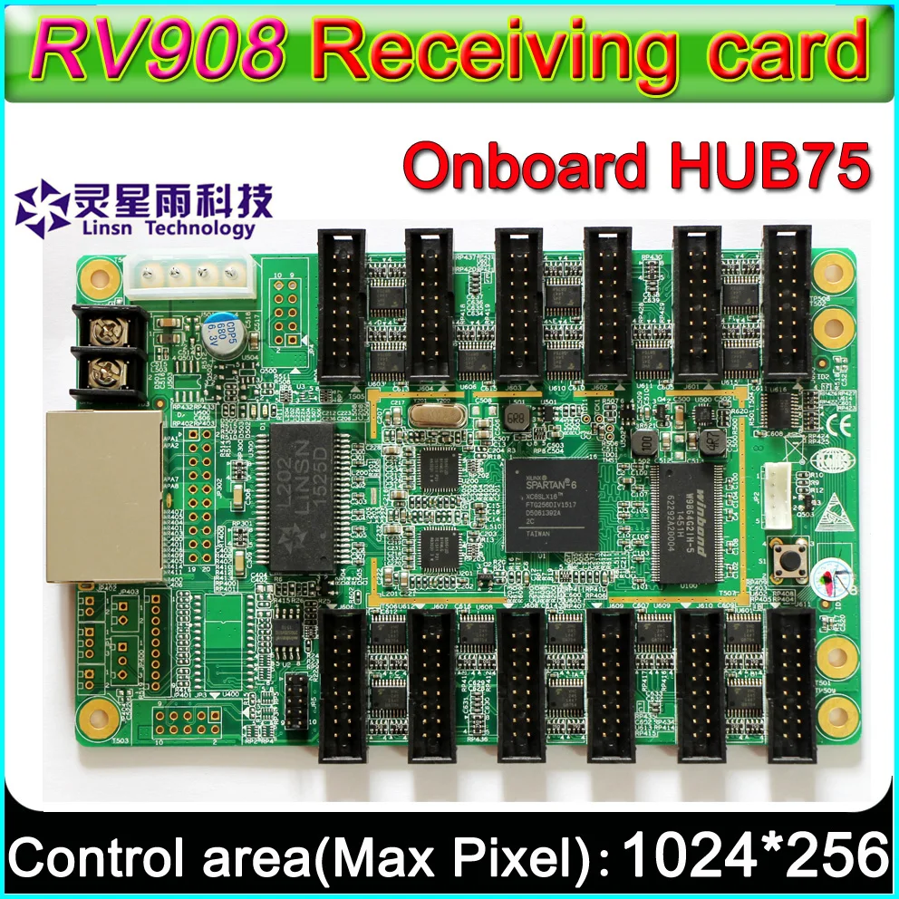 

LINSN RV908 receiving card LED Display control system,Suggest 1/32 Scan Full-color P2.5 P3 P4 P5 P10 LED Module