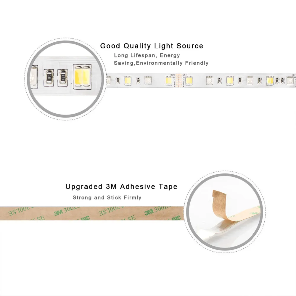 5 м RGB CCT 5050 SMD Светодиодные ленты свет двойной Цвет RGB Цвет и двойной белый Температура Регулируемый DC12V Светодиодные ленты огни