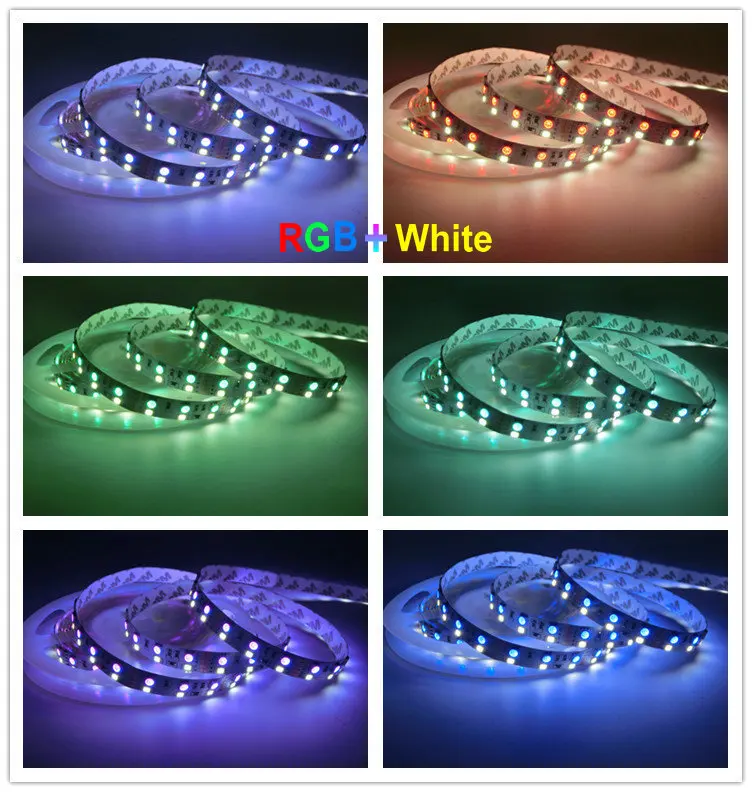 Двухрядная СВЕТОДИОДНАЯ лента SMD 5050 RGB + 2835 белый/теплый белый 120 светодиодов/м 5