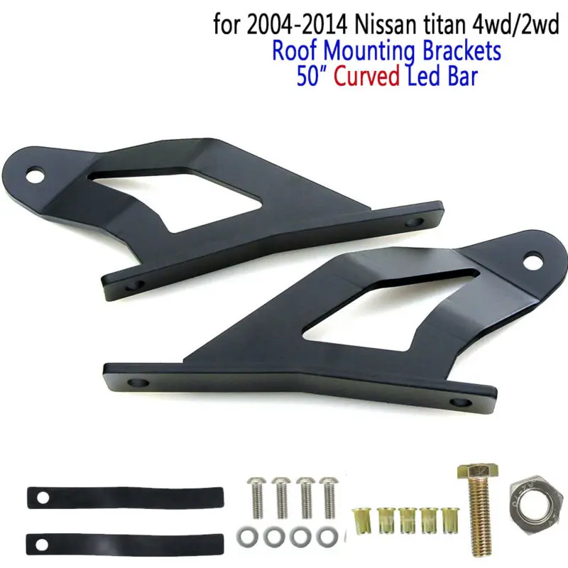 Mounting Brackets for 50 inch Straight Curved LED Light Bar Working Light for Nissan Titan Offroad SUV ATV 4WD 2WD (4)