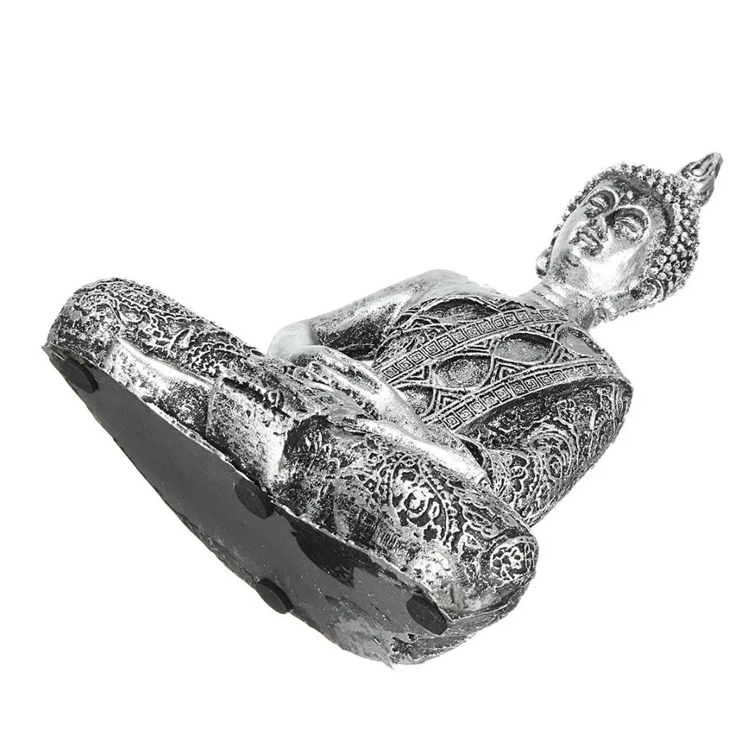 170*30*75mm Silver Thai Buddha Statue Sculpture Meditating Antique Home Ornament Feng Shui Tibetan Buddhist Amitabha