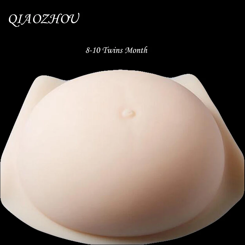 

8-10 Month Twins 5900g Largest Silicone Belly White or Beige Silicone jell Belly Pregnacy Test Realistic Baby Bump