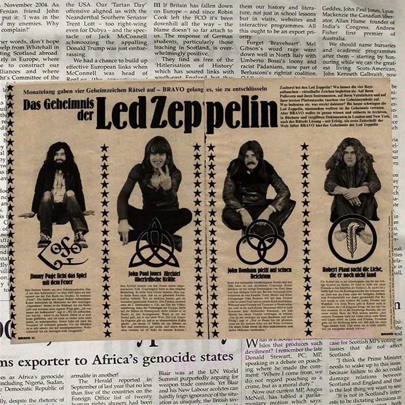 Led Zeppelin рок-музыка постеры для украшения дома винтажные стильные настенные наклейки Abooly бренд/6027 - Цвет: 14