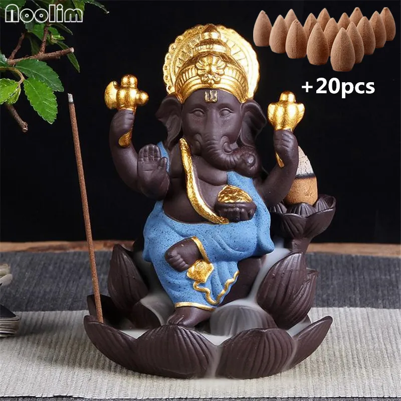Курильница для благовоний Ganesha Backflow слон Бог эмблема благоприятный и успешный