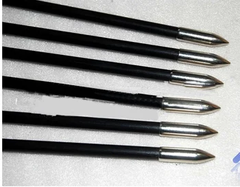 

Shooting Hunting 28 inches Spine 400 Black White Target Practice Steel Point Archery Fiberglass Arrows for Hunting Compound Bow