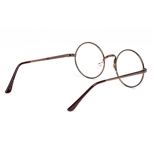 Модные ретро круглые металлические оправы очки прозрачные линзы очки унисекс JEAZ - Цвет оправы: Коричневый