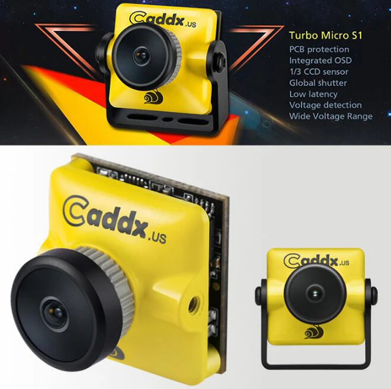 

Caddx.us Turbo Micro S1 PAL/NTSC 2.1/2.3mm UAV Aerial Photography FPV Racing Camera PCB Protect 1/3 CCD Sensor Cam for RC Hobby